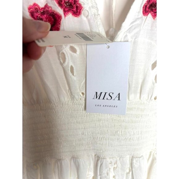 Anthropologie MISA Los Angeles Shadi Dress Medium Eyelet Embroidered Roses New - Picture 13 of 16